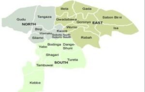 Map Of Sokoto State Showing LGAs